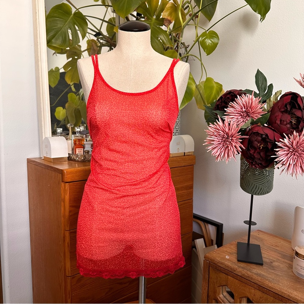 Victorias secret Red  Lace-Trim Slip Dress - Women Intimates & Sleepwear